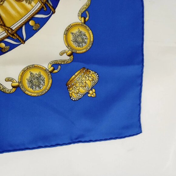Hermes scarf Carre 90 Les Tambours Blue Silk100% 279-071525 - Picture 6 of 9